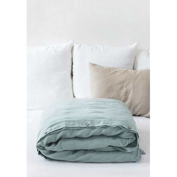 Pavish Export Sky Blue Linen Duvet Cover Stonewashed Bedding Donna Duvet Cover With 2 Matching Pillow Sham Twin