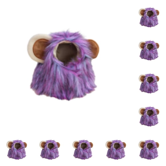 Billuyoard Vibrante Peluca De Melena De León De Gato De Halloween Para Fiestas De Disfraces Peluca De Melena De León Para Perros Y Gatos Lindo púrpura S 28cm 10Conjunto