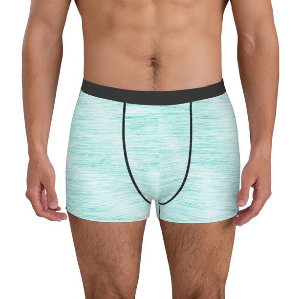 Balery Blue Bright Calzoncillos bóxer para hombre, ropa interior de algodón suave y transpirable con cinturilla de nailon-Medium