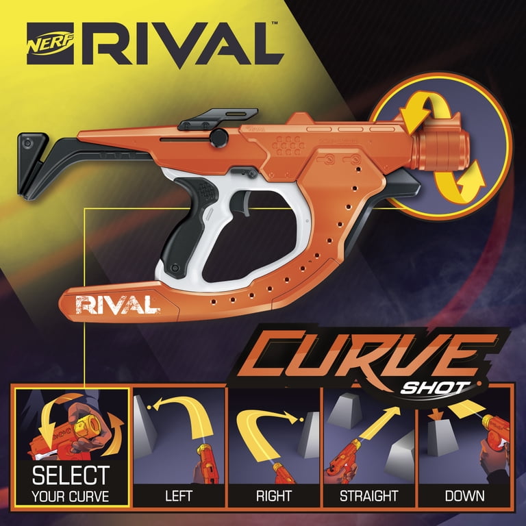 Nerf Rival Curve Shot Sideswipe XXI 1200 Ball Dart Blaster with