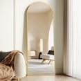 thumbnail image 3 of NISHCON 71"x30" Framed Full Length Mirror Standing Mirror Arch Floor Mirror, Oversized Full Body Mirror, Gold, 3 of 9