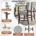 thumbnail image 3 of Euroco 5-Piece Counter Height Dining Table Set,Modern Dining Set with 4 Upholstered Chairs for Dining Room,White & Gray, 3 of 7