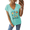 1-Blue, variant on GIFFIMY Women's Empowering Floral Graphic V-Neck Short Sleeve T-Shirt Mint Green Standard Fit Everyday Top