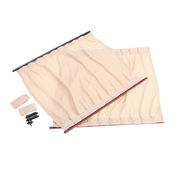 KAKOWELY car curtains 2pcs Car Auto Side Window UV Protection Curtain Car Slidable Window Shield (Beige)19.69"X19.69"X0.04"