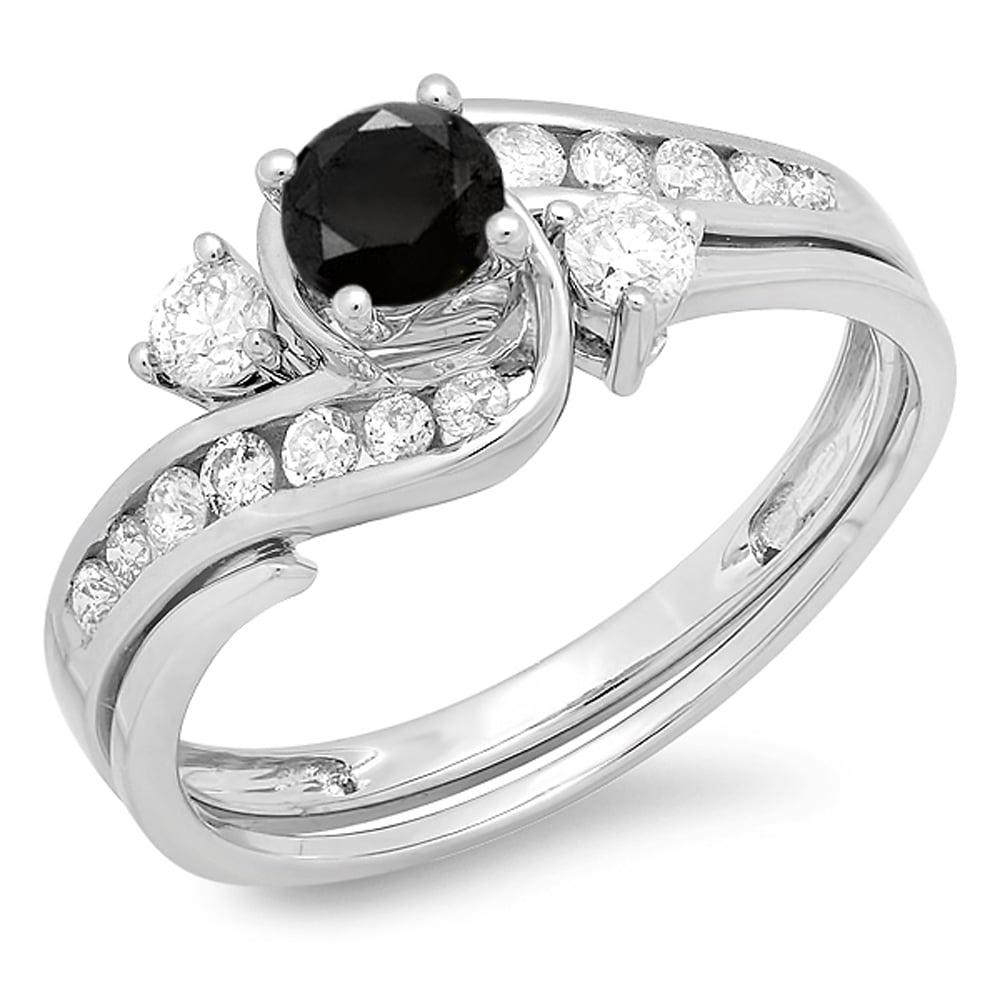 Dazzlingrock Collection 10kt Yellow Gold Womens Round Black Color Enhanced Diamond Cluster Ring 3/8 ctw Dazzlingrock Collection 10kt Yellow Gold Womens Round Black Color Enhanced Diamond Cluster Ring 3/8 ctw