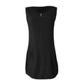 thumbnail image 4 of Moda mujer Casual Sexy cuello redondo vestidos sólidos bolsillos de verano vestido sin mangas Fridja  hj1871, 4 of 7