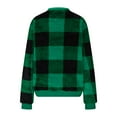 thumbnail image 4 of Dxzfnsa Womens Half Zip Sherpa Fleece Sweatshirts Soft Oversized Sweatshirts with Pockets Warm Fuzzy Plaid Sweaters, 4 of 5