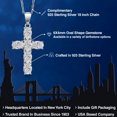 thumbnail image 2 of Gem Stone King Lab Grown Diamond Cross Pendant Necklace for Women | 925 Sterling Silver | 2.40 Cttw | April Birthstone | Oval 6X4MM | With 18 inch Chain, 2 of 6