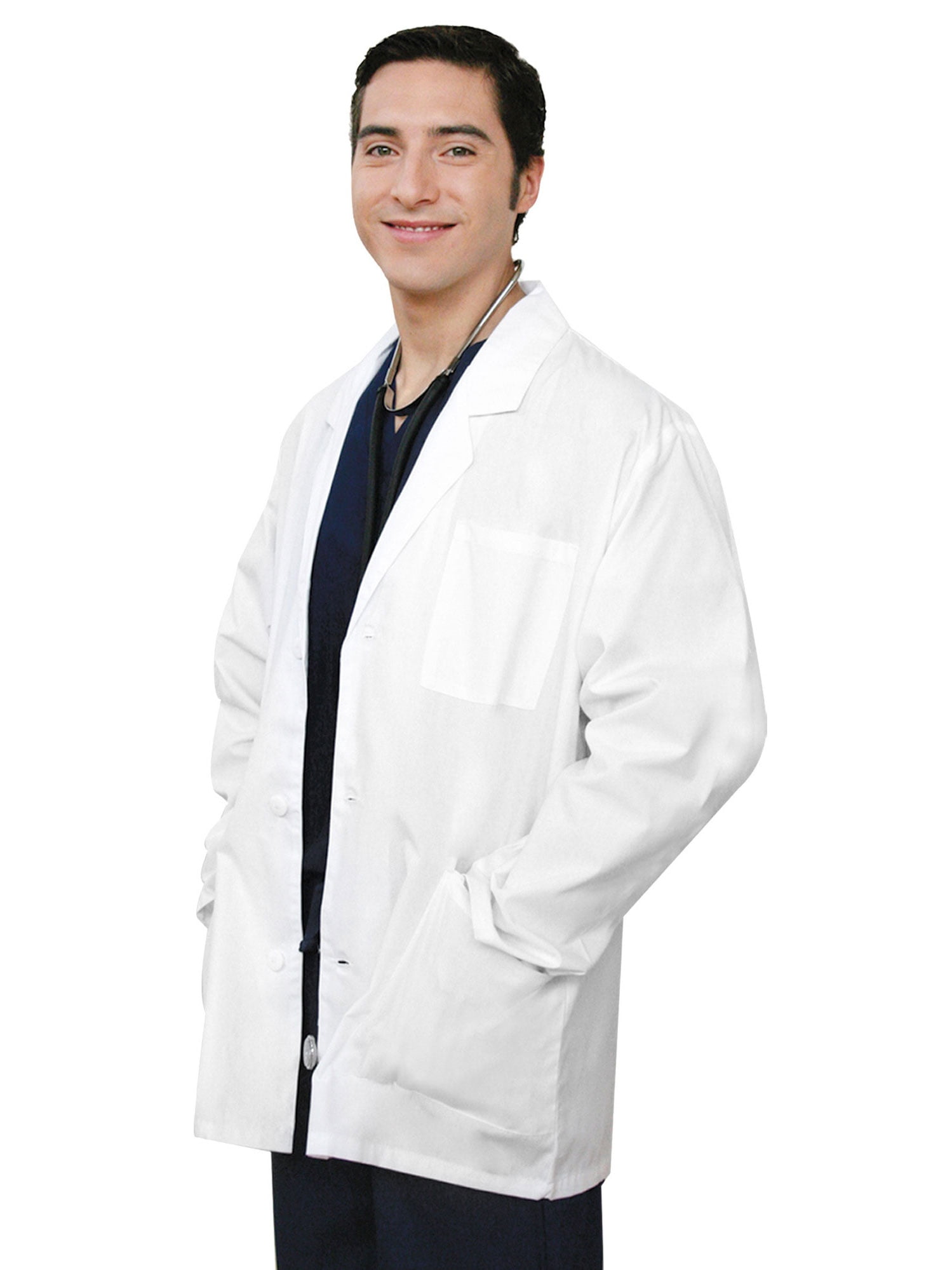 Medgear Medgear Unisex White Lab Coat 33", Long Sleeve with 3 Pockets