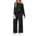 thumbnail image 4 of MINTREUS Women's Pajama Set Long Sleeve Sleepwear Set Soft Two Piece Matching Set with Pockets, 4 of 6