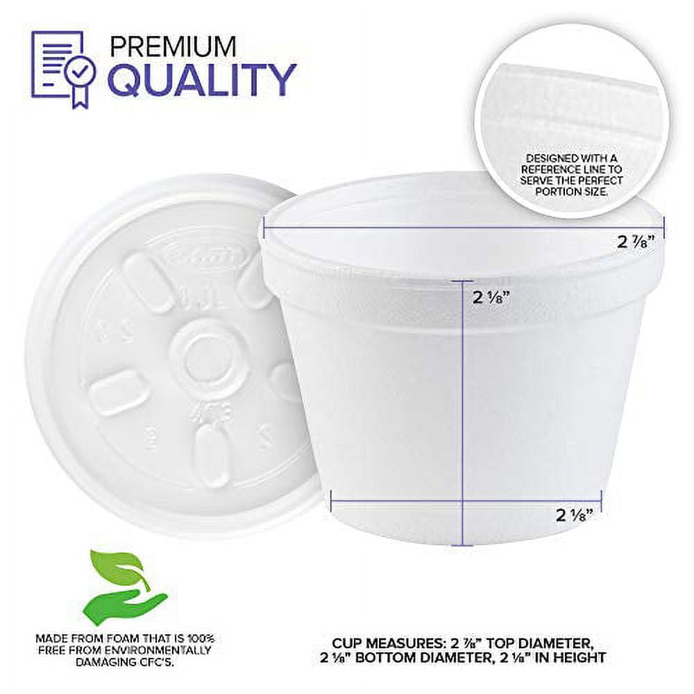 15pc - 16oz Foam Soup Bowls With Lids/20pks per case - Container