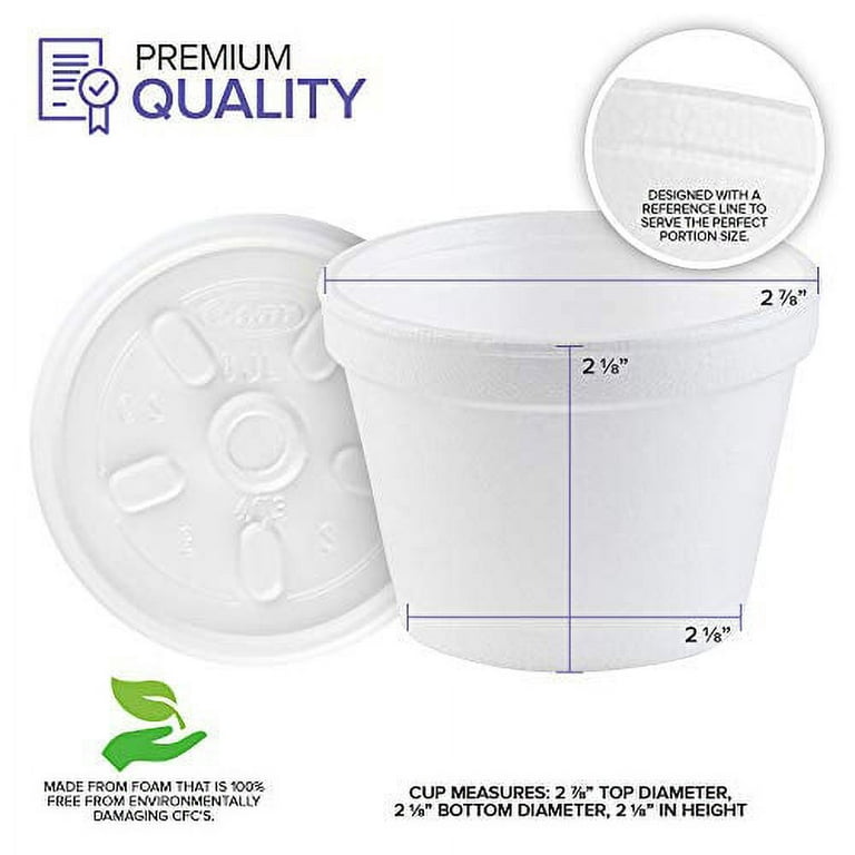Stock Your Home 4 Ounce Foam Bowls with Lids (100 Count