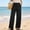 Black, variant on Women's Wide Leg Pants with Pockets High Waisted Elastic Waistband Flare Lounge Pants Summer Casual Trousers Full Length Solid Color Stretchy Plus Size Tall Petite