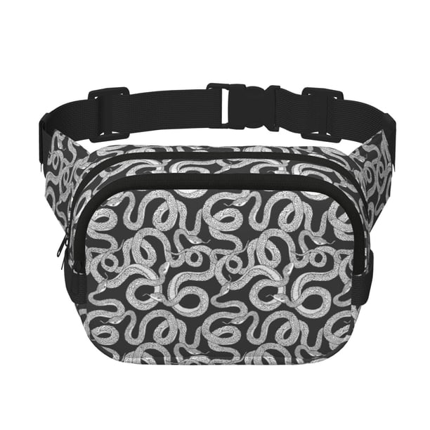Balery Snake Mochila Cinturón para Mujeres y Hombres, Bolsa de Cintura Impermeable de Doble Capa con Correa
