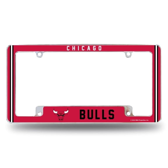 Chicago Basketball Bull's Chrome Metal License Plate Frame