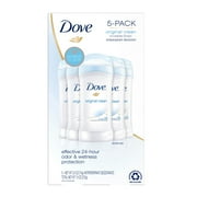 Dove Original Clean Antiperspirant Deodorant, Male 5 Pack.
