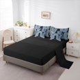 thumbnail image 3 of Homewish Aesthetic Wavy Stripes 7-Piece King Bedding,Modern Artwork King Bed in a Bag,Blue Gray,Black Reversible, 3 of 8
