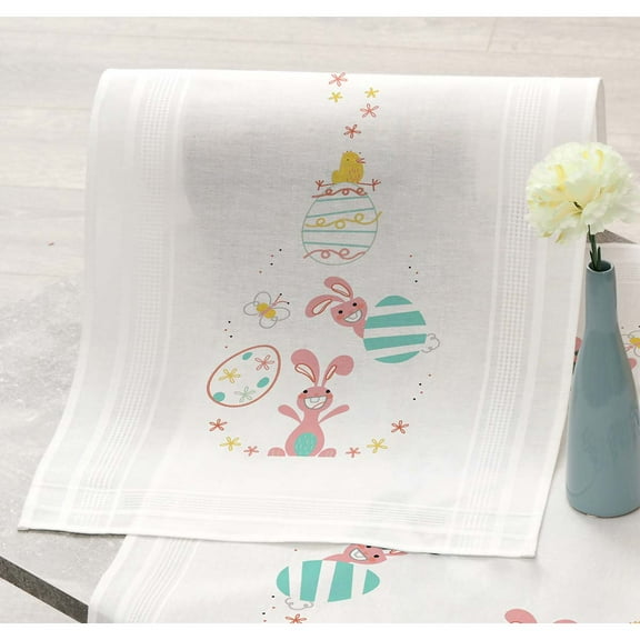 Craftways® Bunny & Eggs Table Runner Stamped Embroidery Kit