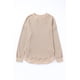 thumbnail image 1 of ABPHQTO Top de punto gofrado con ribete acanalado y cuello redondo Apricot para mujer, 1 of 5