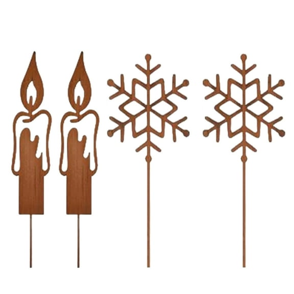 Metal Christmas Yard Signs Decors Christmas Yard Stakes Outdoor Metal Yard Sign with Stakes for Christmas Holiday Outdoo