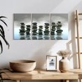 thumbnail image 3 of Elephant Stock Zen Stones Wall Art - Horizontal Multi Panel Canvas - 3 Pieceliving Room Wall Decor - Photography Wellness Multi Panel - Gray And Black Decor - 26" x 12", 3 of 8
