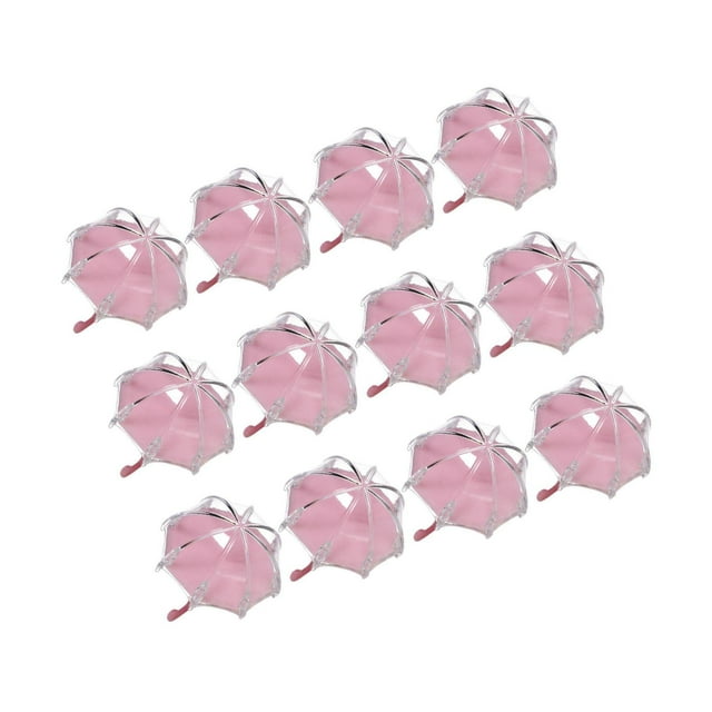12 Pieces Umbrella Shape Creative Candy Boxes for Halloween Case False Eyelashes Box Party Favors Pink