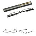 thumbnail image 3 of Gray Mini Small Pen Case Holder Reading Glasses +3.50 Portable HD Ultralight Small Rectangle Readers Spring Hinge Metal Presbyopia Glasses with Case, 3 of 6