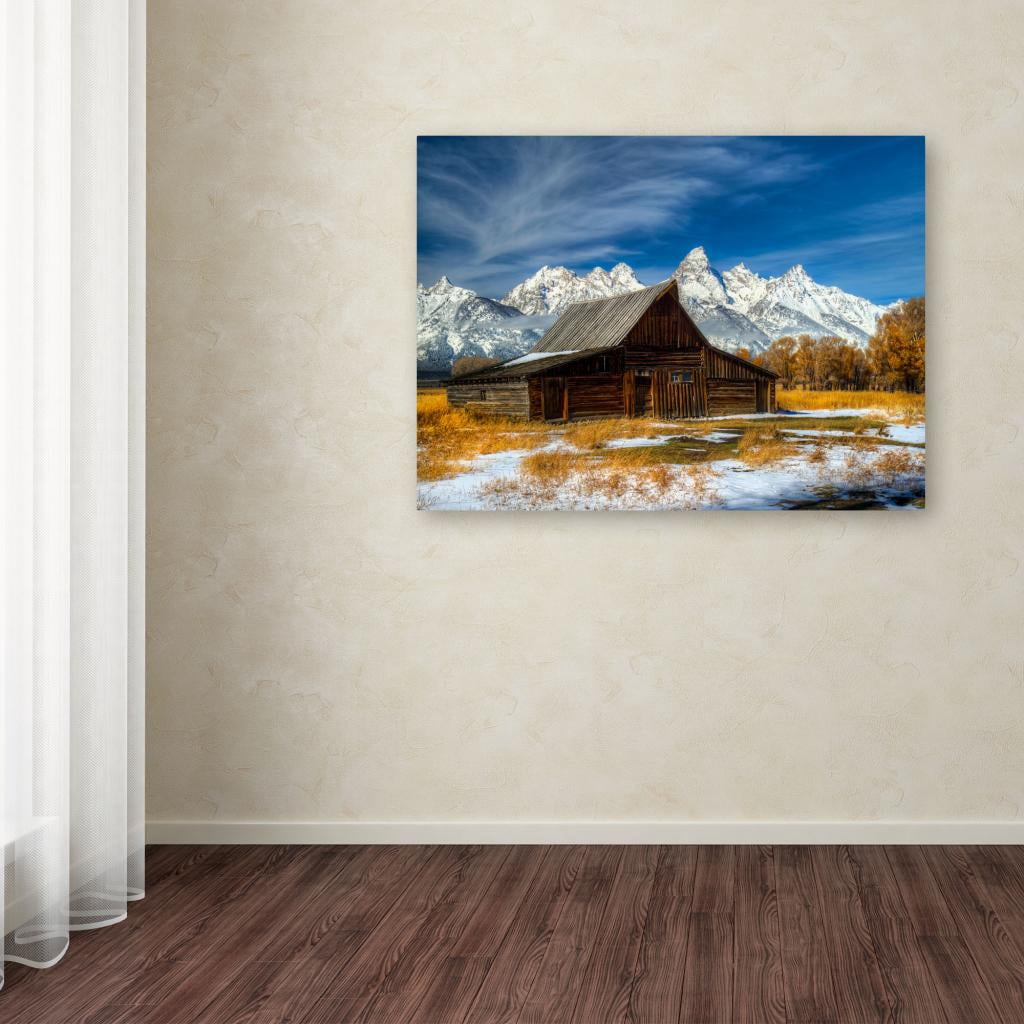 Trademark Fine Art "Iconic Barn Grand Teton" Canvas Art by Pierre Leclerc