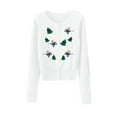 thumbnail image 1 of FOCUSNORM Women Christmas Knit Cardigan Long Sleeve Button Closure Embroidery Snowman Tree Casual Sweater, 1 of 9