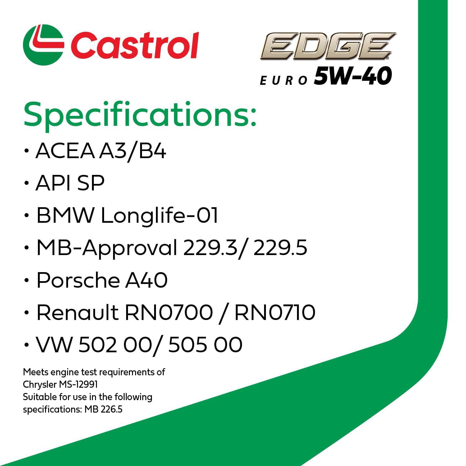 Castrol EDGE 5W40 avec technologie au titane liquide - 946 ml Huile moteur synthétique de qualité supérieure