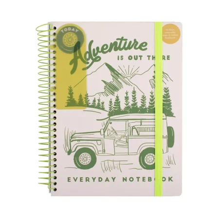 Hardcover Spiral Journal with Bookmark Adventure