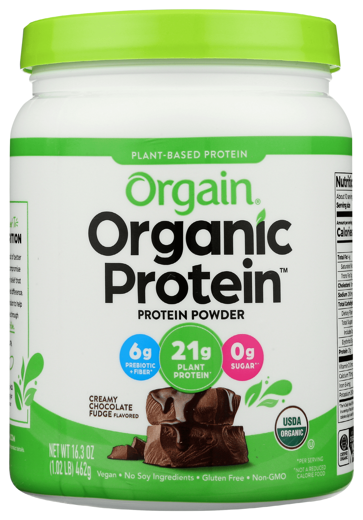 Orgain Organic Protein Powder Plant Based Creamy Chocolate Fudge, 1.02 Lb