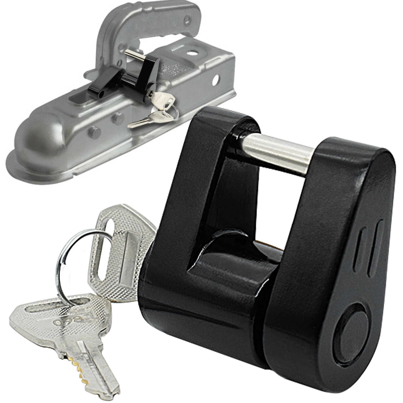 Trailer Hitch Coupler Lock HeavyDuty Hook Lock Antitheft with 2 Keys
