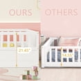thumbnail image 5 of Bellemave Full Size Floor Bed with Door and High Fence Guardrails  Floor Bed with Bed Slats Wooden Floor Bed Montessori Bed Frame (Full, White, With Slats), 5 of 10