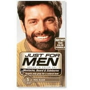 Just For Men Brush-In Mustache, Beard And Sideburns, Natural Real Black - Kit