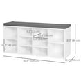 thumbnail image 3 of HOMCOM Shoe Bench with Storage Entryway Bench with Adjustable Shelves White, 3 of 8