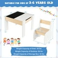 thumbnail image 3 of Gymax 4-in-1 Kids Wooden Table & 2 Chairs Set w/ Storage Detachable Blackboard Drawing, 3 of 10