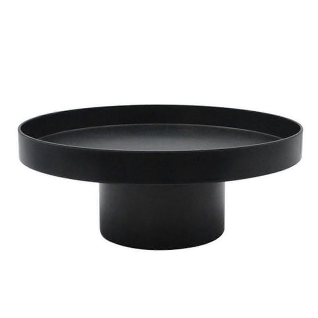 ABS Cosmetic Tray Organizer, Decorative Storage Tray for Home, Kitchen, Bathroom - Black/White Round Tray (12x26x9.5cm)