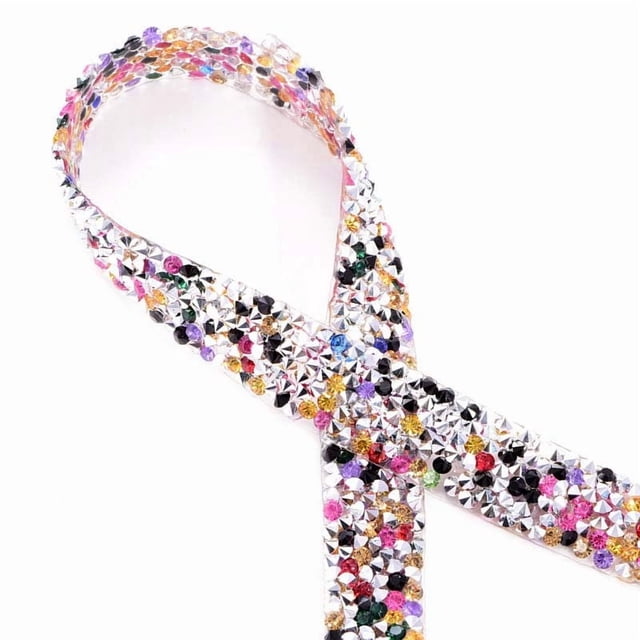 Cinta Adhesiva Cinta autoadhesiva de 3 cm con cristales brillantes para manualidades, pasteles, ropa, decoraciones de cumpleaños, una sola pieza. Rkxzt