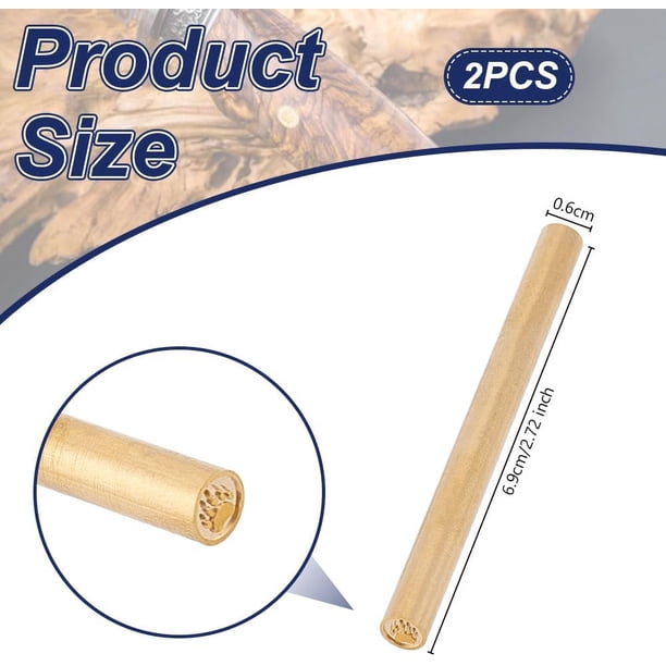 2Pcs Golden Mosaic Pins 6mm Diameter Decorative Knife Handle Pins