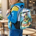 thumbnail image 3 of HUIACONG Summer Beach Turtle Print Kids Backpack for Boys Girls Age 3-9, 13.5 Inch Water Resistant School Bookbag, Lightweight Breathable Padded Adjustable Straps Multi Pocket Daypack for Travel, 3 of 7