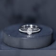 thumbnail image 6 of Rosec Jewels Moissanite Oval Engagement Ring 1 Carat - Double Band Ring - 5X7 mm - D-VS1 Grade Certified, 10K White Gold, US 10.00, 6 of 8