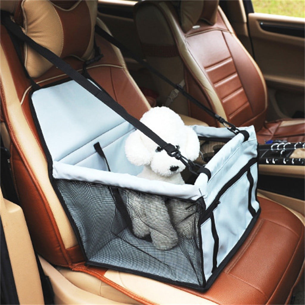 Foldable Pet Dog Puppy Cat Car Seat Carrier Belt Booster Travel Bag Safe Basket 