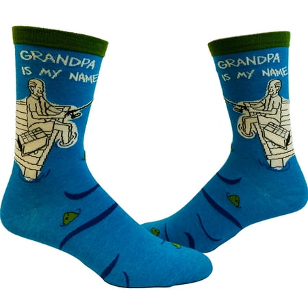 Men s Grandpa Is My Name Fishing Is My Game Socks Funny Grandfather Fisherman Novelty Footwear