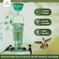 thumbnail image 3 of Kingsyard Glass Hummingbird Feeder with 6 Feeding Ports and Ant Moat, 16 oz, Leak Proof, Green, 3 of 9