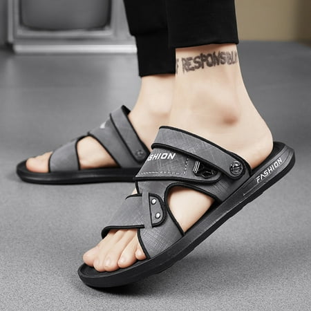 

ZTTD Men Shoes Flat Sandals Dual Use Slippers Sandals Beach Wear Fashionable Sandals and Slippers