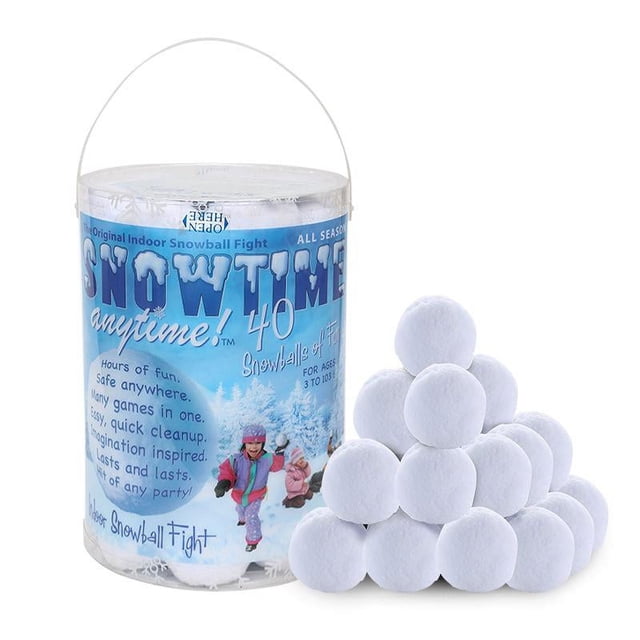 Juego de lucha con bolas de nieve: Paquete de 40 bolas de nieve artificiales para niños