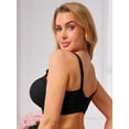 thumbnail image 3 of INSPIRE CHIC Women's Lace Underwire Bra Plus Size Full Coverage Lightly Padded Push Up Supportive Lingerie E 42 Black, 3 of 5