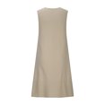 thumbnail image 6 of gakvbuo summer tank dresses for women 2024 vacation Women's Cotton Linen Color Loose Round Neck Sleeveless Dress, 6 of 7