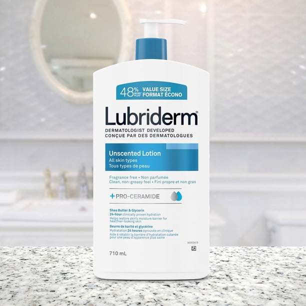 Lubriderm Unscented Lotion, Shea Butter and Glycerin, Dry Skin